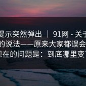 平台提示突然弹出 ｜ 91网 - 关于访问异常的说法——原来大家都误会了！！现在的问题是：到底哪里变了