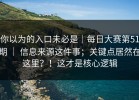 你以为的入口未必是｜每日大赛第51期 ｜ 信息来源这件事；关键点居然在这里？！这才是核心逻辑